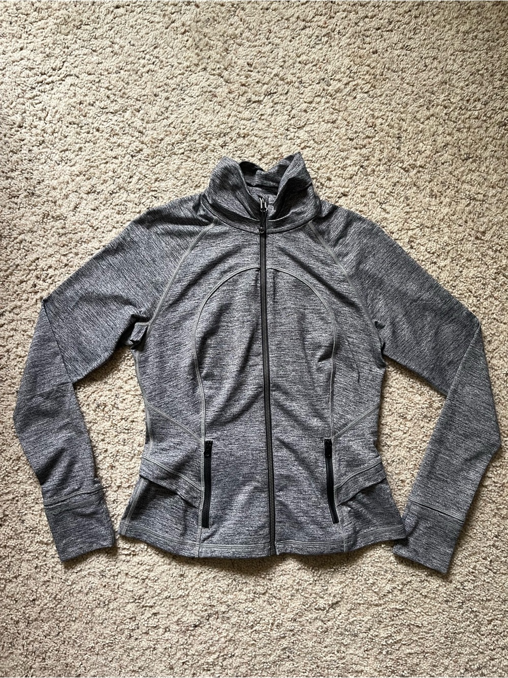 Lululemon Heathered Gray Define Peplum Jacket